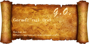 Germányi Ond névjegykártya